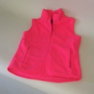 Gap Hot pink fleece vest with zippered pockets